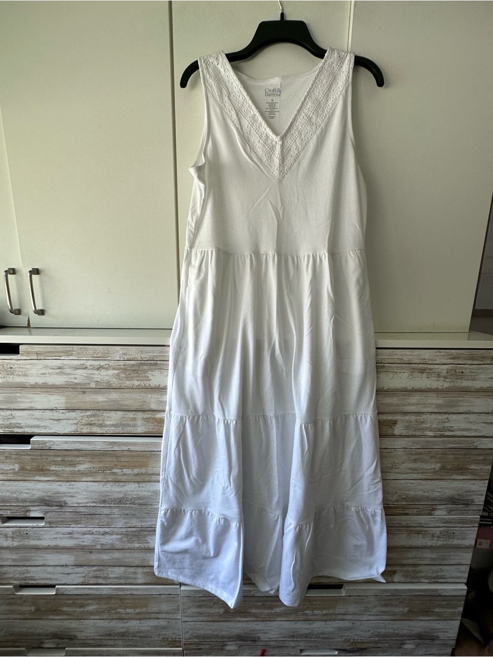 🤍✨ Croft & Barrow White Tiered Maxi Dress NWT Size M
